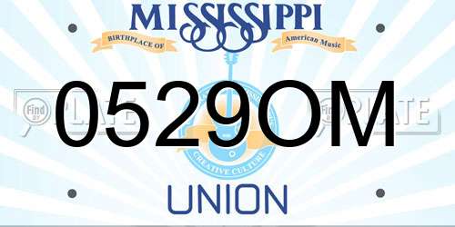 0529OM Mississippi License Plate