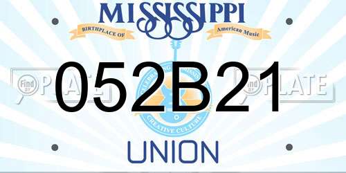 052B21 Mississippi License Plate