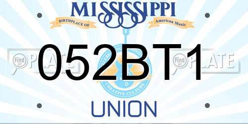 052BT1 Mississippi License Plate