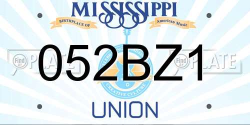 052BZ1 Mississippi License Plate