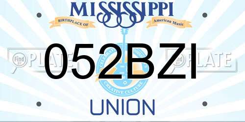 052BZI Mississippi License Plate