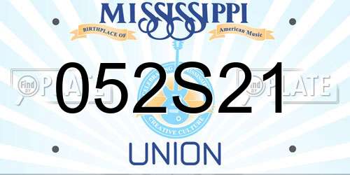052S21 Mississippi License Plate