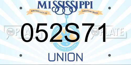 052S71 Mississippi License Plate