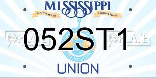 052ST1 Mississippi License Plate