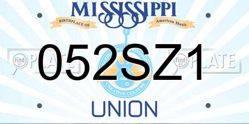 052SZ1 Mississippi License Plate