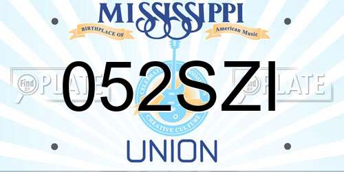 052SZI Mississippi License Plate