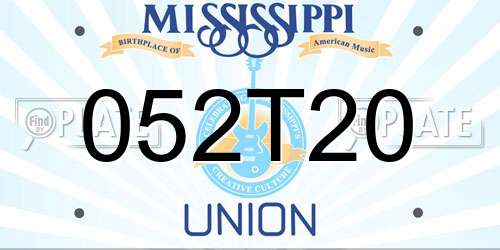 052T20 Mississippi License Plate