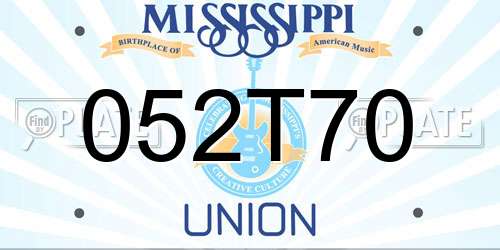 052T70 Mississippi License Plate