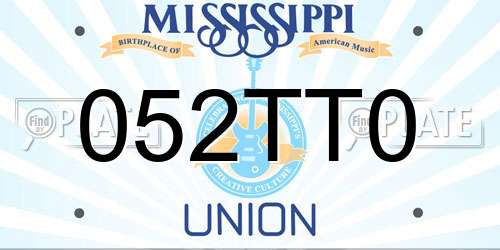 052TT0 Mississippi License Plate