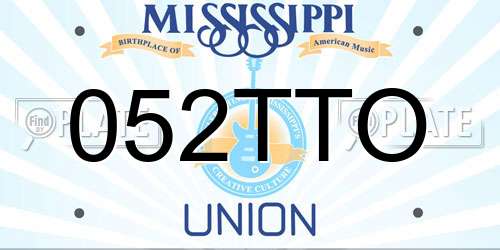 052TTO Mississippi License Plate