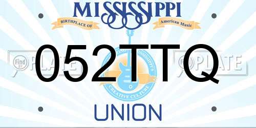 052TTQ Mississippi License Plate