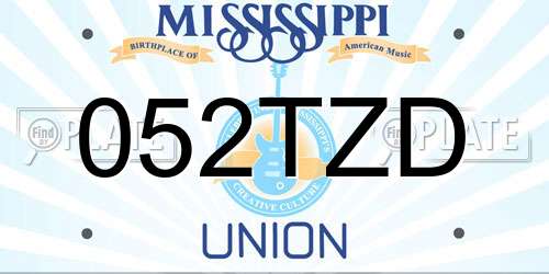 052TZD Mississippi License Plate