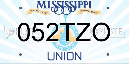 052TZO Mississippi License Plate