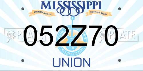 052Z70 Mississippi License Plate