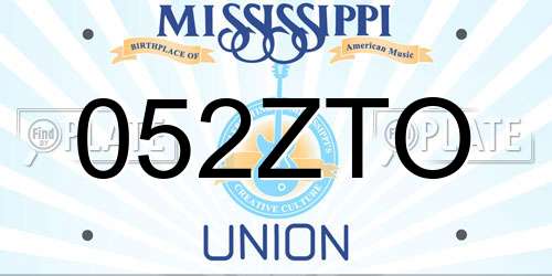 052ZTO Mississippi License Plate