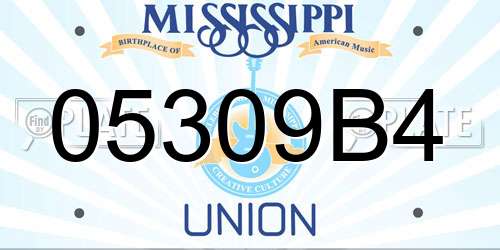 05309B4 Mississippi License Plate