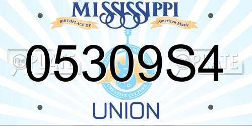 05309S4 Mississippi License Plate