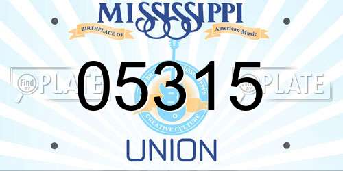 05315 Mississippi License Plate