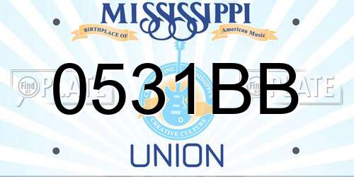 0531BB Mississippi License Plate