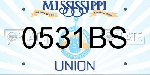 0531BS Mississippi License Plate