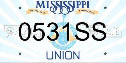 0531SS Mississippi License Plate