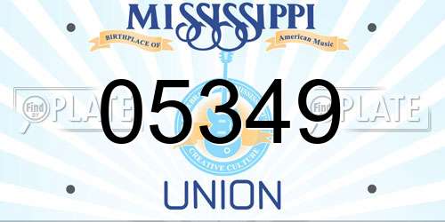 05349 Mississippi License Plate