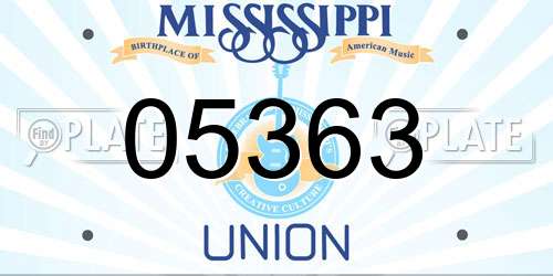 05363 Mississippi License Plate