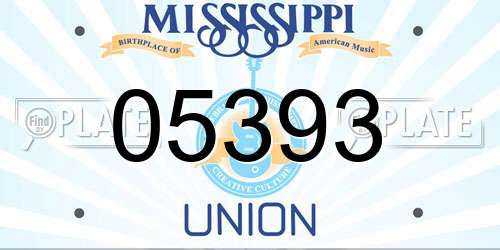 05393 Mississippi License Plate