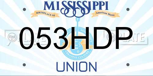 053HDP Mississippi License Plate