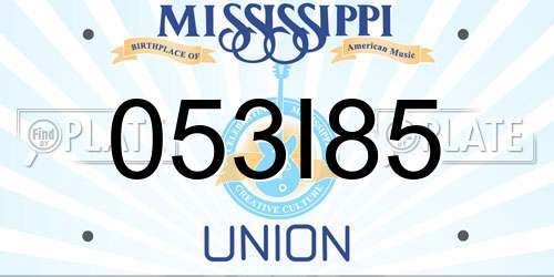 053I85 Mississippi License Plate