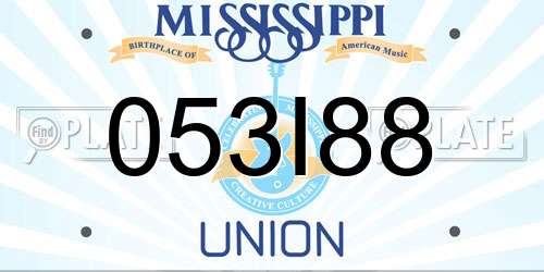 053I88 Mississippi License Plate