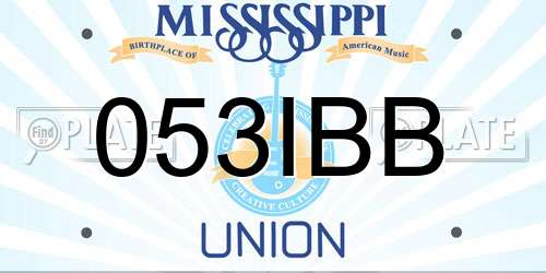 053IBB Mississippi License Plate