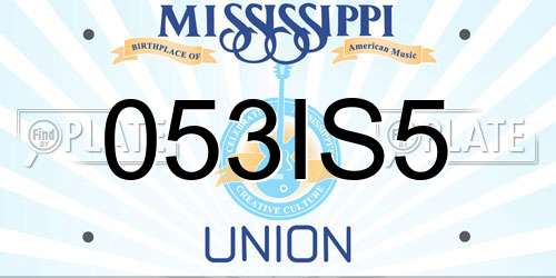 053IS5 Mississippi License Plate