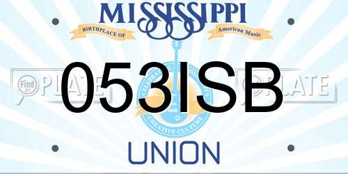 053ISB Mississippi License Plate