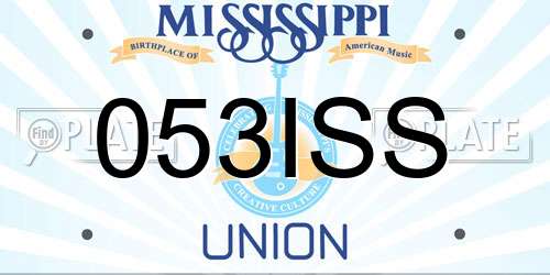 053ISS Mississippi License Plate