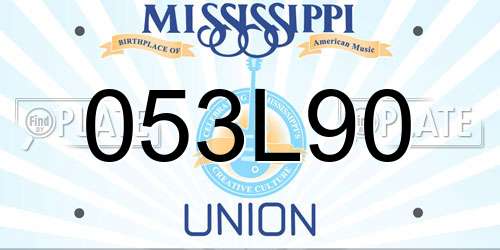 053L90 Mississippi License Plate