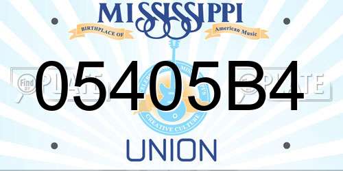 05405B4 Mississippi License Plate