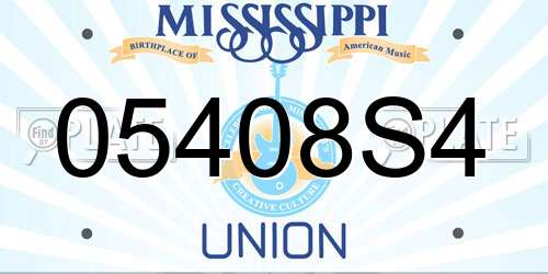 05408S4 Mississippi License Plate