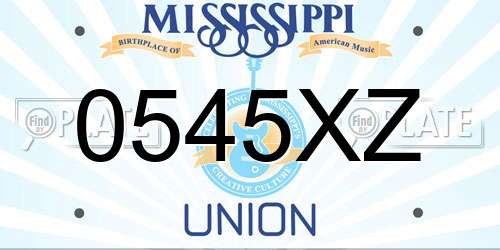 0545XZ Mississippi License Plate