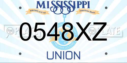 0548XZ Mississippi License Plate