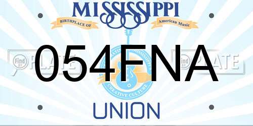 054FNA Mississippi License Plate