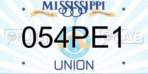 054PE1 Mississippi License Plate