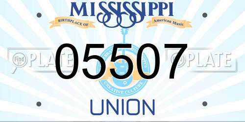 05507 Mississippi License Plate