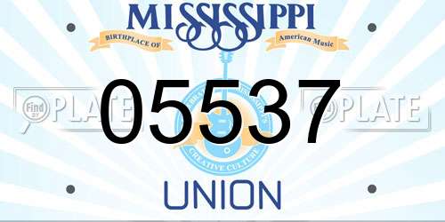 05537 Mississippi License Plate