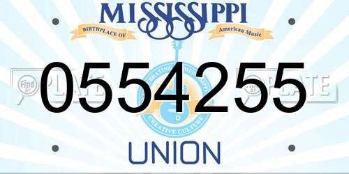 0554255 Mississippi License Plate
