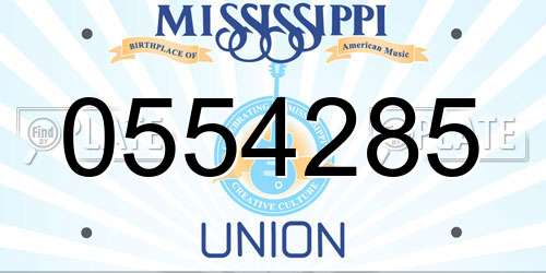 0554285 Mississippi License Plate