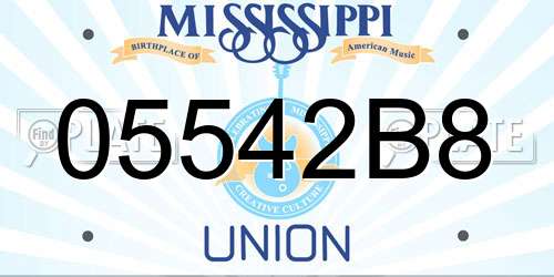 05542B8 Mississippi License Plate