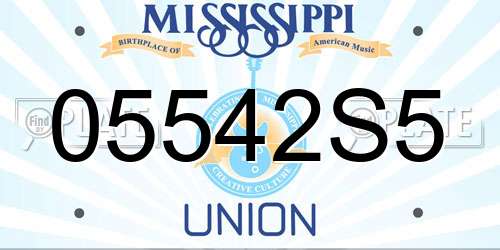 05542S5 Mississippi License Plate