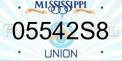 05542S8 Mississippi License Plate