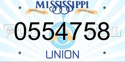 0554758 Mississippi License Plate